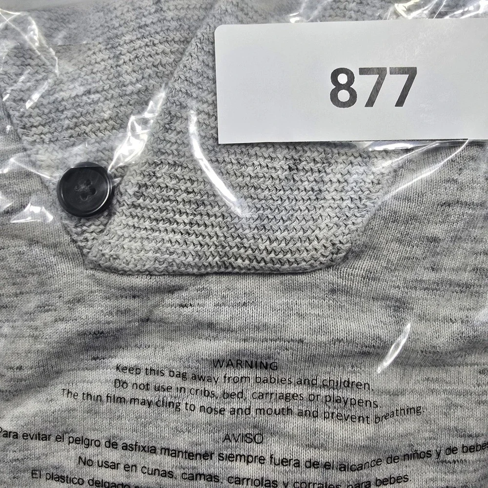 Banana Republic Mens XL Grey Sweater Shawl Neck Space Dye Cotton Pullover